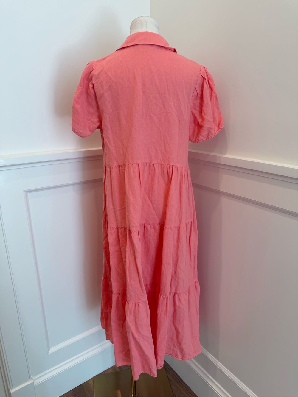 Zara Pink Button Down Tiered Maxi Dress - Picture 5 of 10